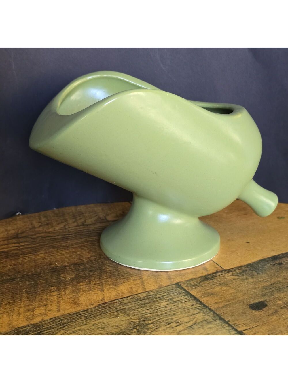 VTG Hull Art Pottery Green Planter Vase F47 Mid Century Modern USA Footed MCM